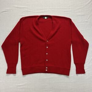 Vintage Clubfellow Cardigan Sweater Men's XL Red Button Down Grandpa Preppy USA